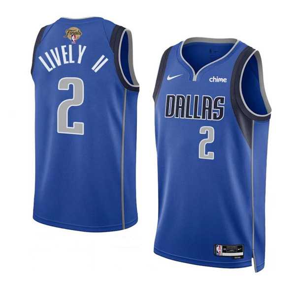 Mens Dallas Mavericks #2 Dereck Lively II Blue 2024 Finals Icon Edition Stitched Basketball Jersey Dzhi